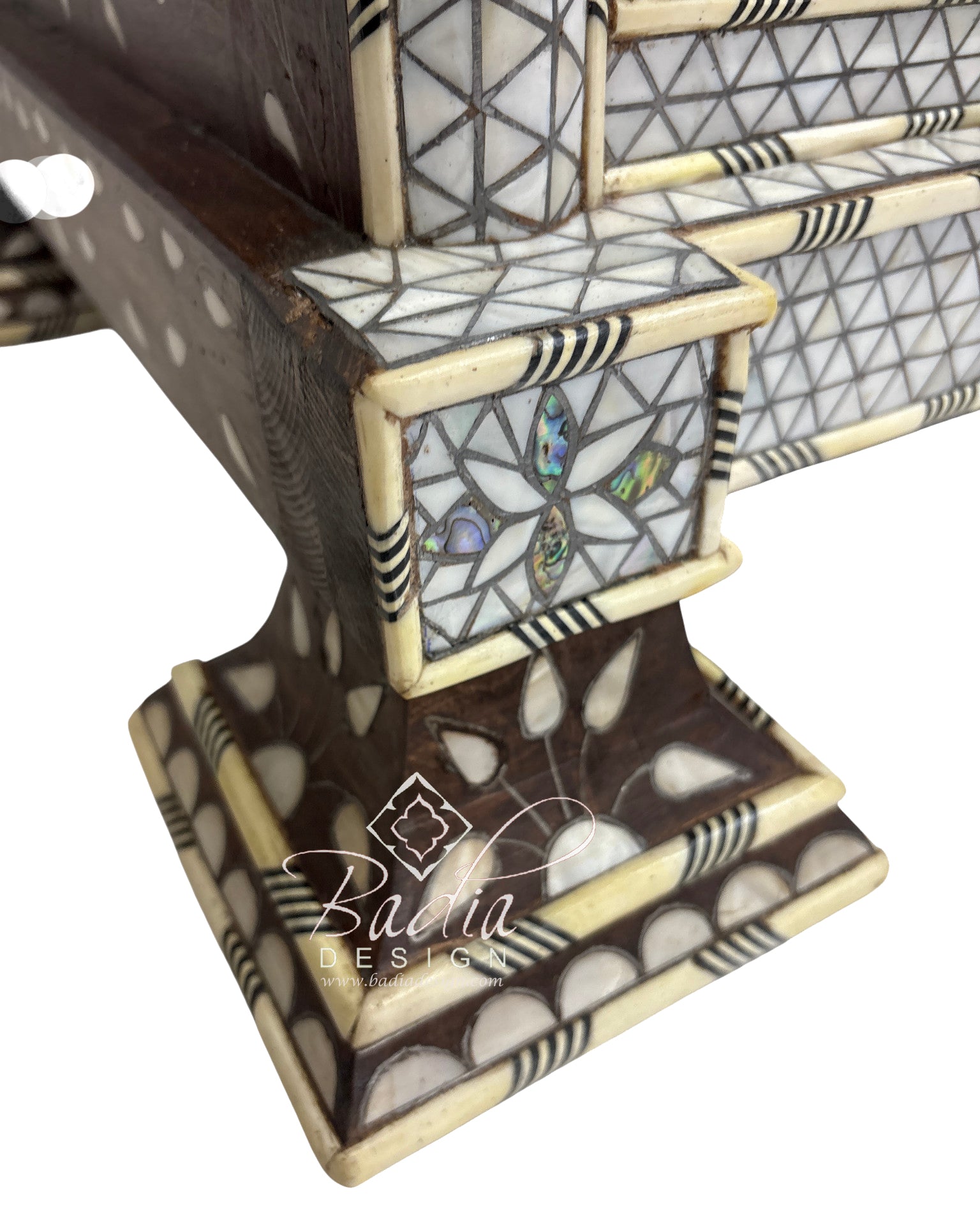 White Mother of Pearl Inlay Bathroom Vanity