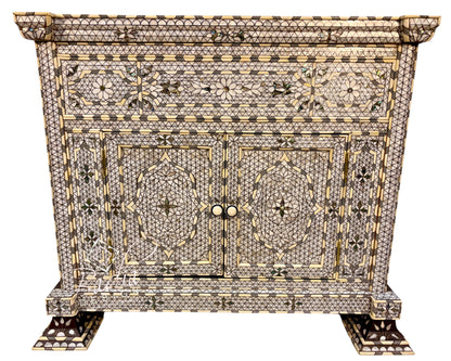 White Mother-of-Pearl Inlay Bathroom Vanity