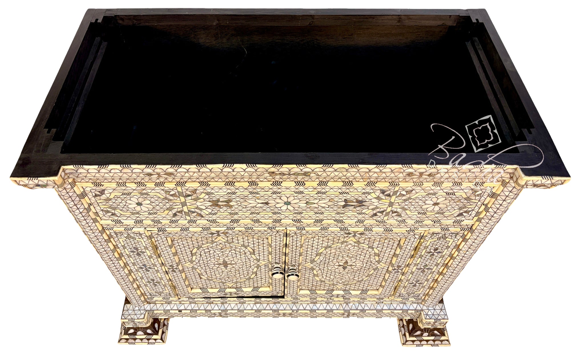 White Mother-of-Pearl Inlay Bathroom Vanity
