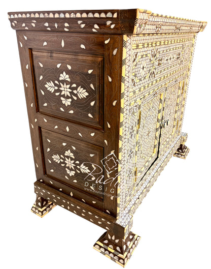 White Mother-of-Pearl Inlay Bathroom Vanity