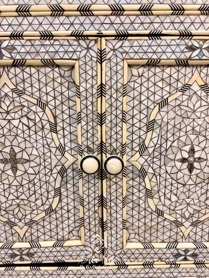 White Mother-of-Pearl Inlay Bathroom Vanity