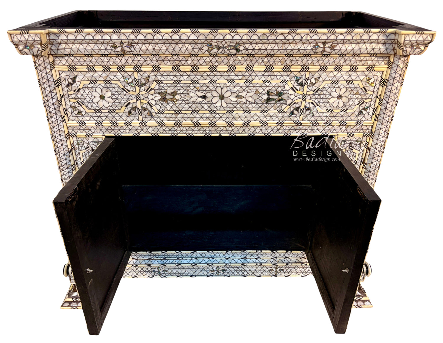 White Mother-of-Pearl Inlay Bathroom Vanity