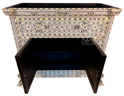 White Mother-of-Pearl Inlay Bathroom Vanity