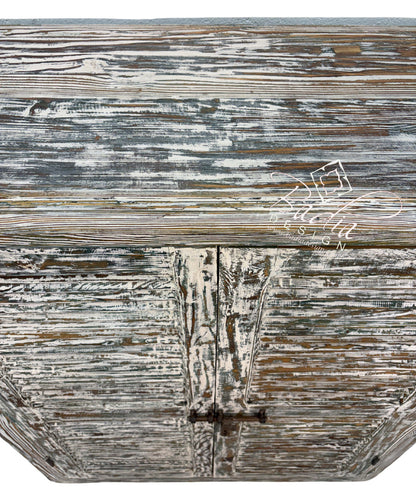 Handcrafted Moroccan Whitewash Cedar Wood Cabinet