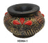 Moroccan Embossed Metal Ashtray with Bone Inlay