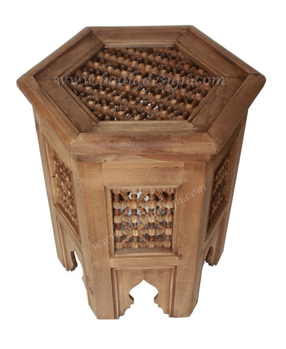 Moucharabieh Cedar Wood Side Table