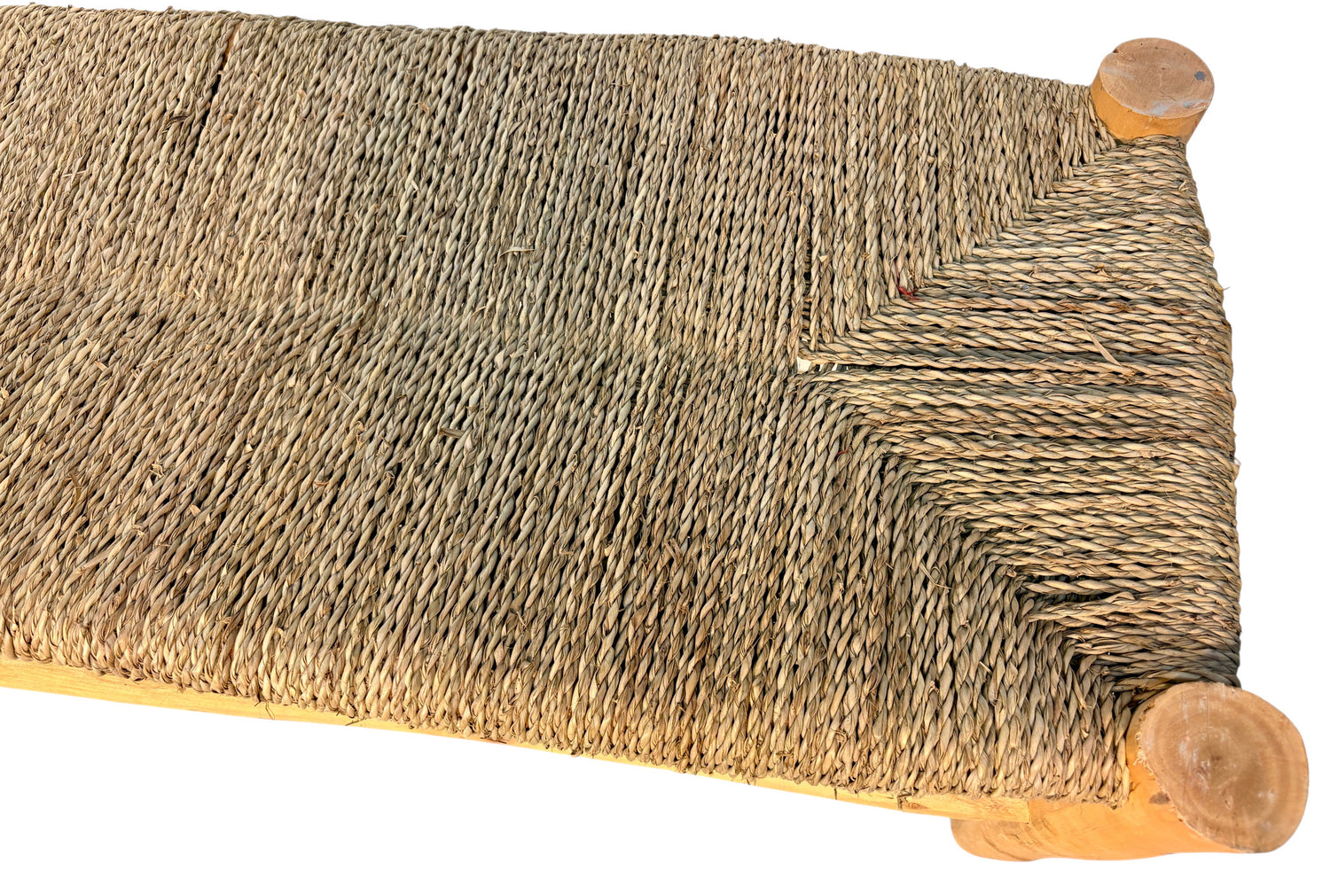 Woven Rope Accent Bench with Natural Wood Frame