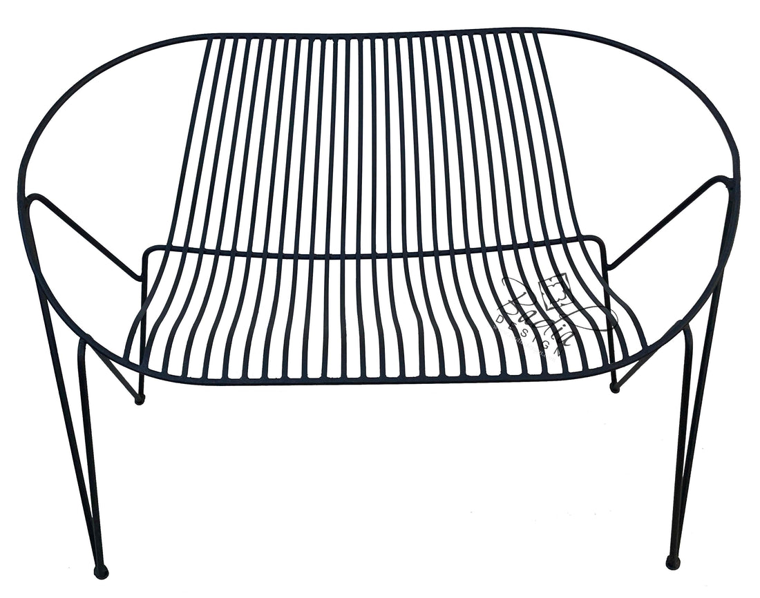 Wide Handmade Wrought Iron Chair