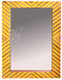 Moroccan Yellow and Beige Striped Resin and Wood Mirror