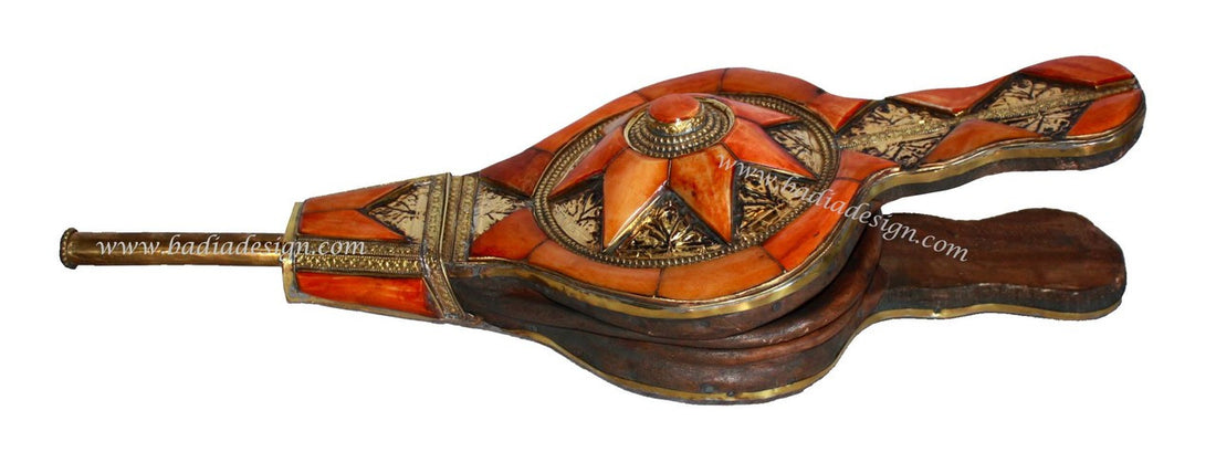 Moroccan Metal and Bone Inlay Air Blower