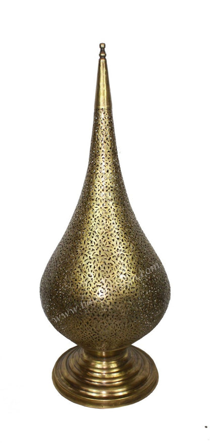 Large Moroccan Brass and Silver Floor Lantern
