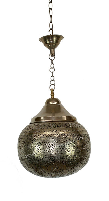 Hand Punched Silver Light Fixture