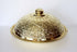 Moroccan Embossed Brass Plated Platter with Lid