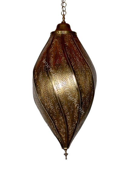 Moroccan Brass Spiral Chandelier