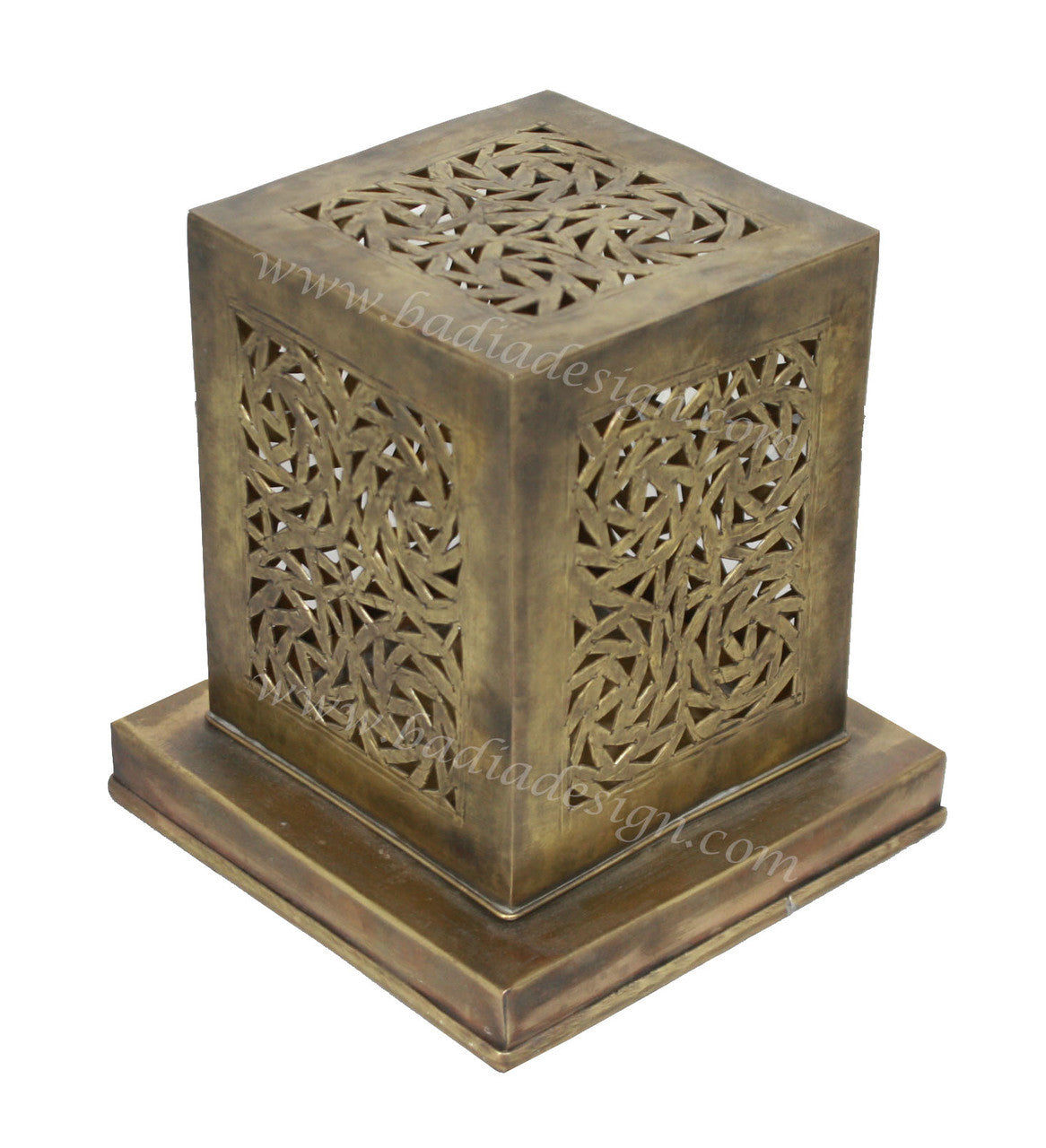 Hand-Punched Moroccan Brass Tabletop Lamp