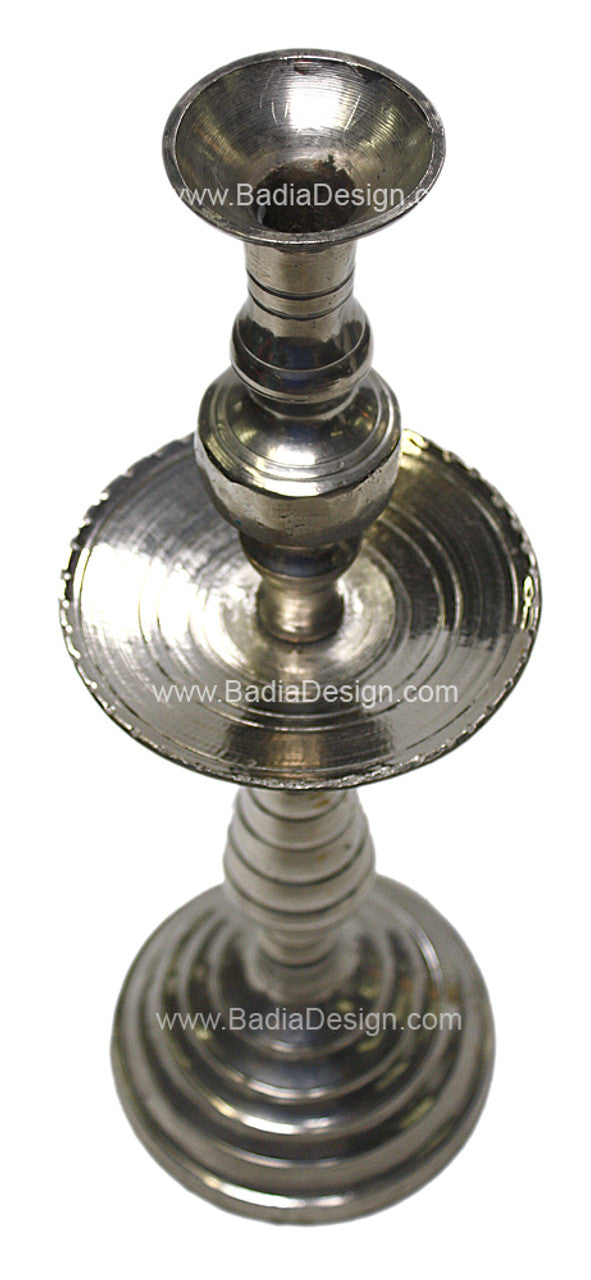 Tall Vintage Moroccan Silver Candle Holder