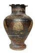 Moroccan Aged Vintage Embossed Brass Vase