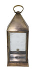 Moroccan Brass Standing or Hanging Floor Lantern with Clear Glass
