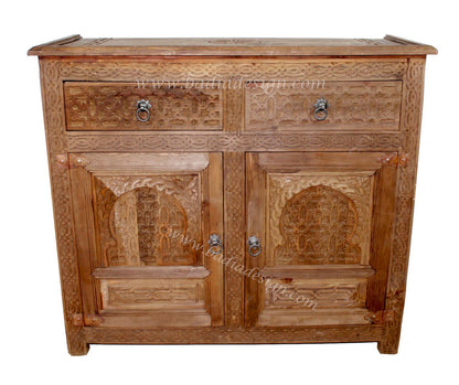 Hand Carved Cedar Wood Cabinet
