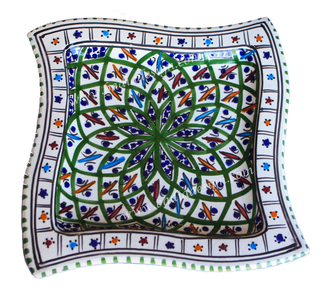 Hand Painted Square Ceramic Plate
