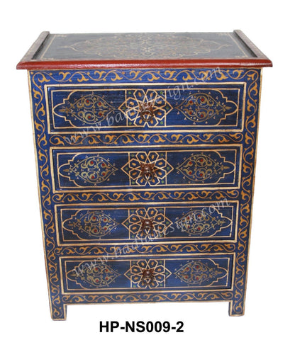 Carved Cedar Hand Painted Cabinet