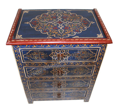Carved Cedar Hand Painted Cabinet