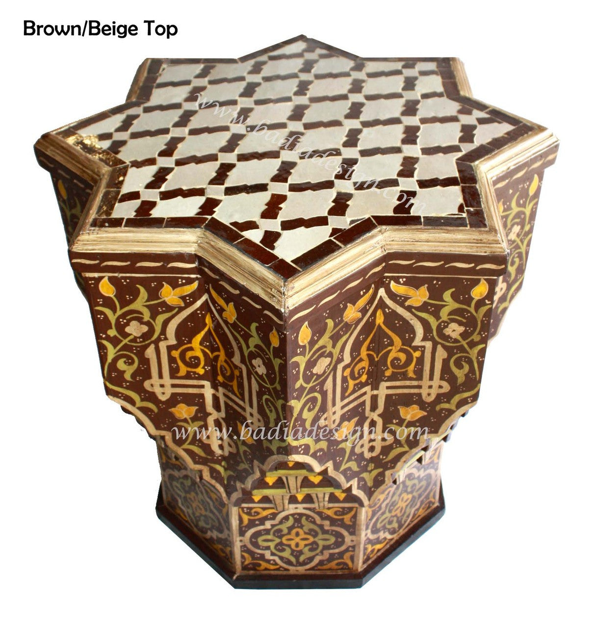 Hand Painted Star Table with Tile Top – Badia Design Inc.