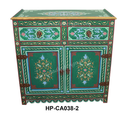 Moroccan Hand Painted Wooden Cabinet