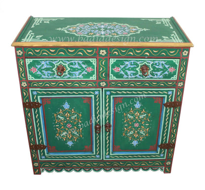 Moroccan Hand Painted Wooden Cabinet