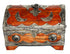 Moroccan Embossed Metal Jewelry Box with Bone Inlay