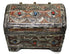 Vintage Moroccan Metal Jewelry Box with Bone Inlay