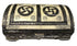 Moroccan Embossed Metal Jewelry Box with White Bone Inlay