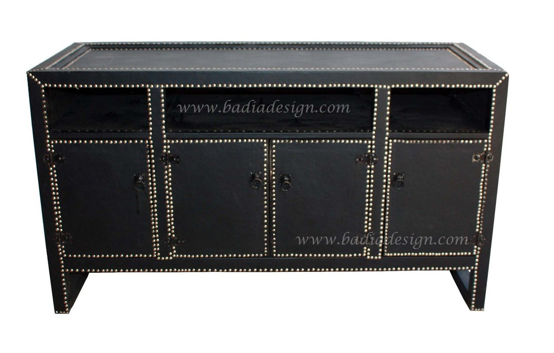 Premium Leather Studded Moroccan Cabinet