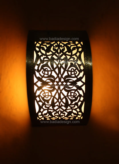 Half Moon Shaped Brass Wall Sconce