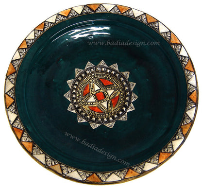 Metal and Camel Bone Ceramic Plate