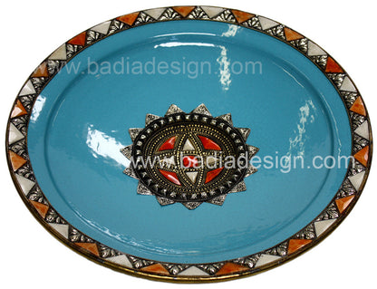 Metal and Camel Bone Ceramic Plate