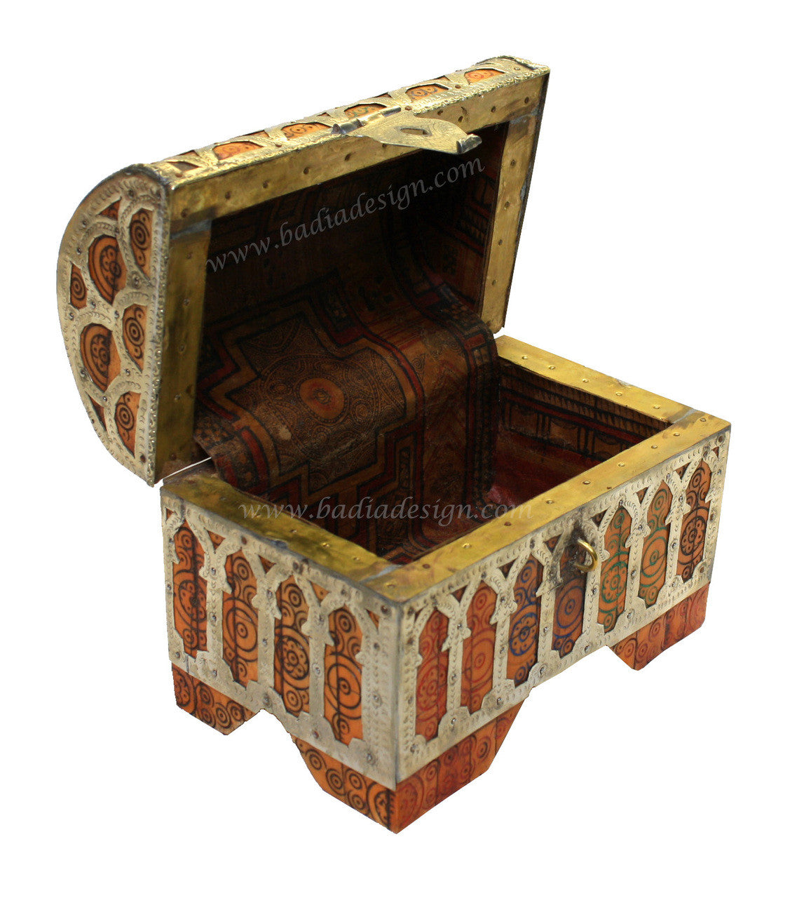 Metal Jewelry Box with Bone Inlay