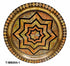 Moroccan Round Embossed Brass and Orange Bone Inlay Tray