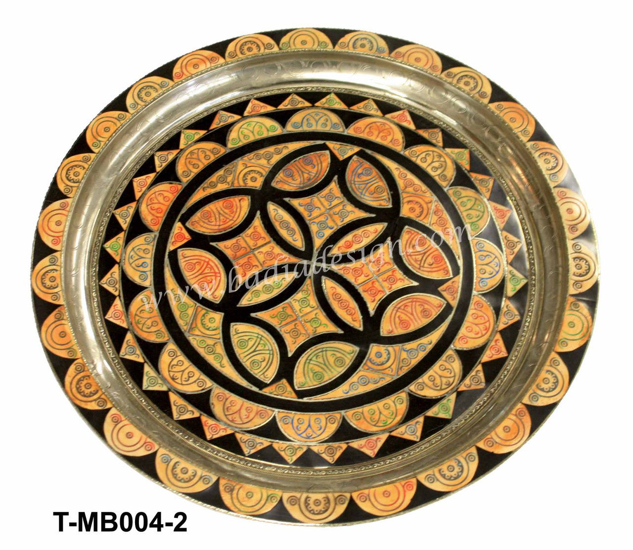 Decorative plate with intricate design on a white background