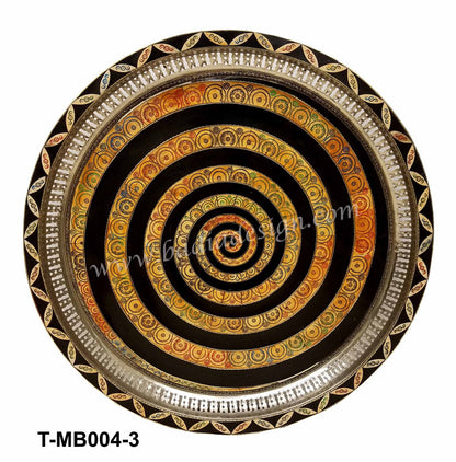 Decorative plate with concentric circle design on a white background
