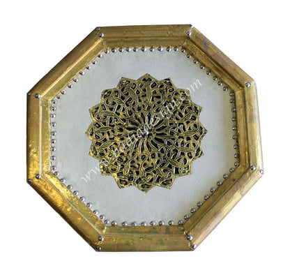 Octagon Embossed Metal Premium Leather Table