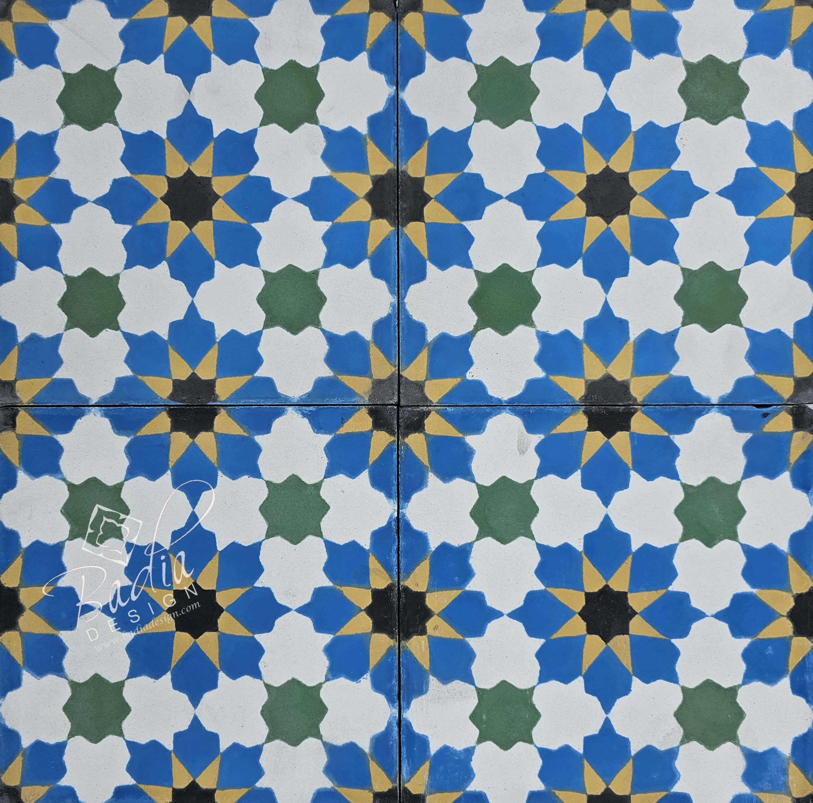 Moroccan Multi-Color Cement Floor Tile - CT127
