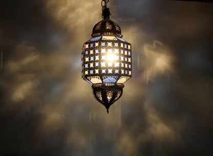 Multi Color Hanging Glass Lantern