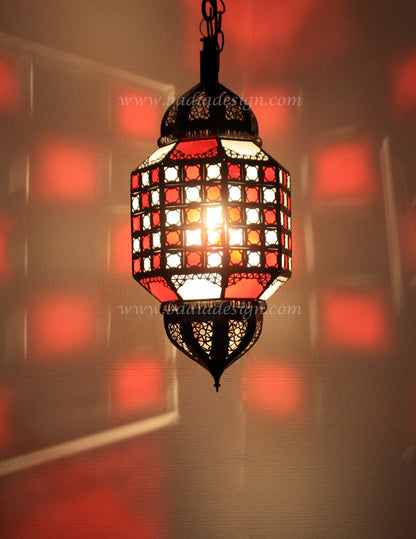 Multi Color Hanging Glass Lantern