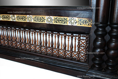 Ornate Mother of Pearl Inlay Cabinet with Mirror