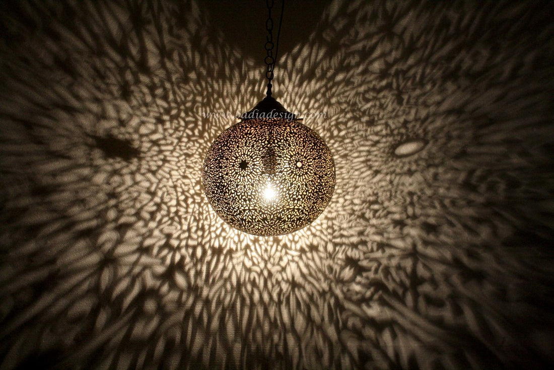 Round Hand Punched Brass Lantern