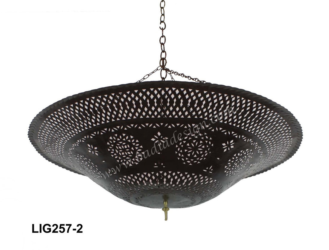Round Moroccan Rustic Iron Lantern