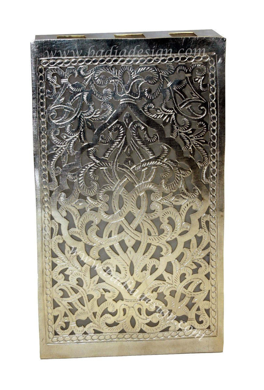 Silver Metal Rectangle Wall Sconce