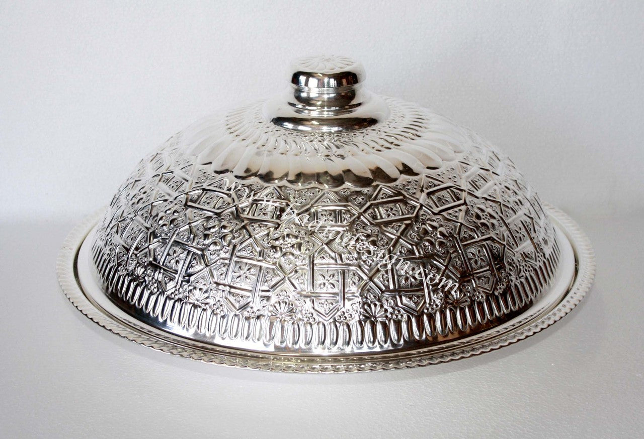 Decorative silver dome on a white background