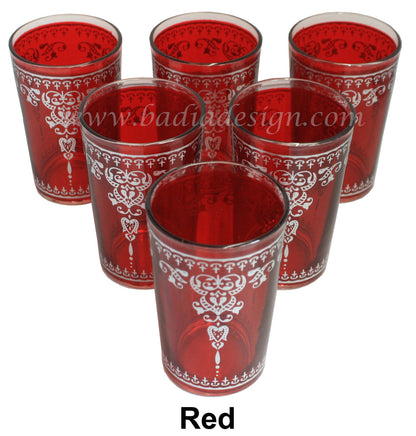 Authentic Redr Moroccan Motif Tea Glass Set